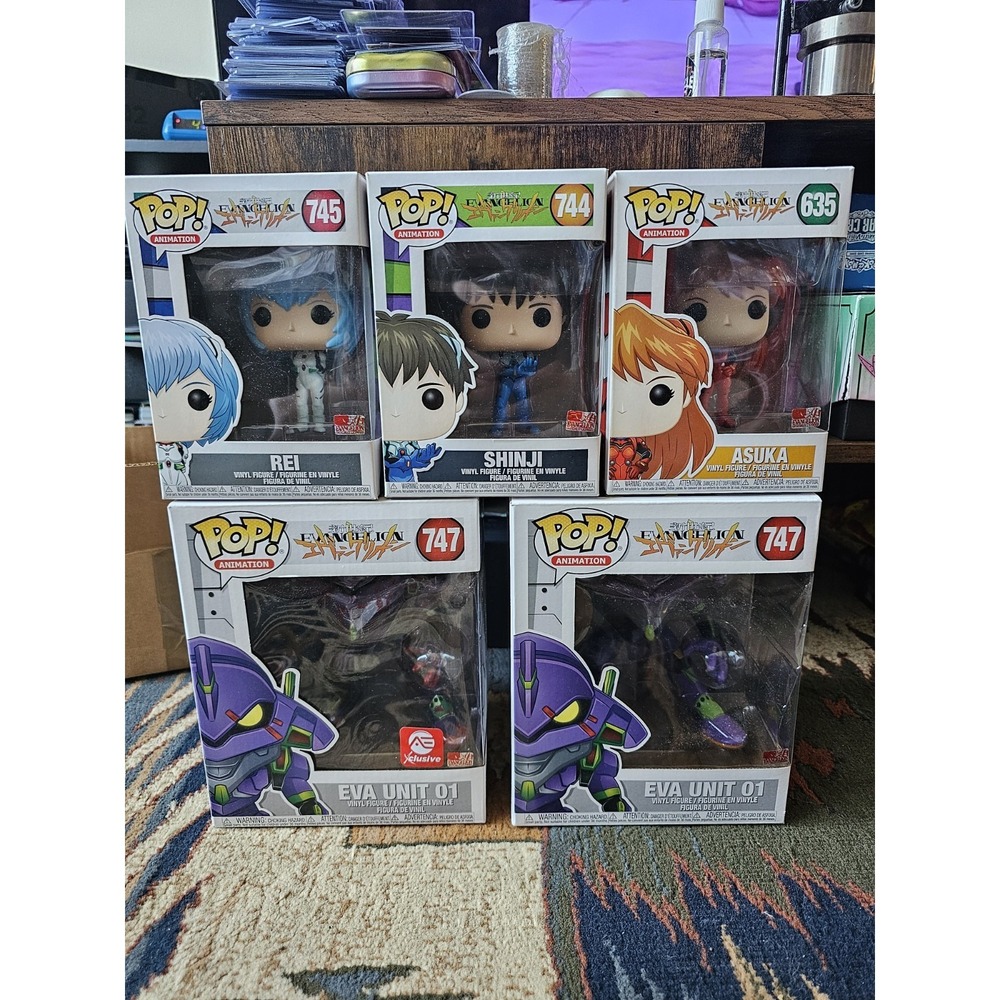 5 Funko Pop! Vinyl Neon Genesis Evangelion  Rei Shinji Asuka Unit 01 Bloody